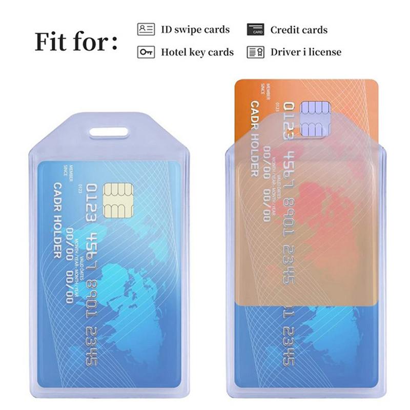 Heavy Duty ID Card Badge Holder, Hard Plastic Vertical Silicone Soft Clear PVC Holder Name Tag 57x102mm