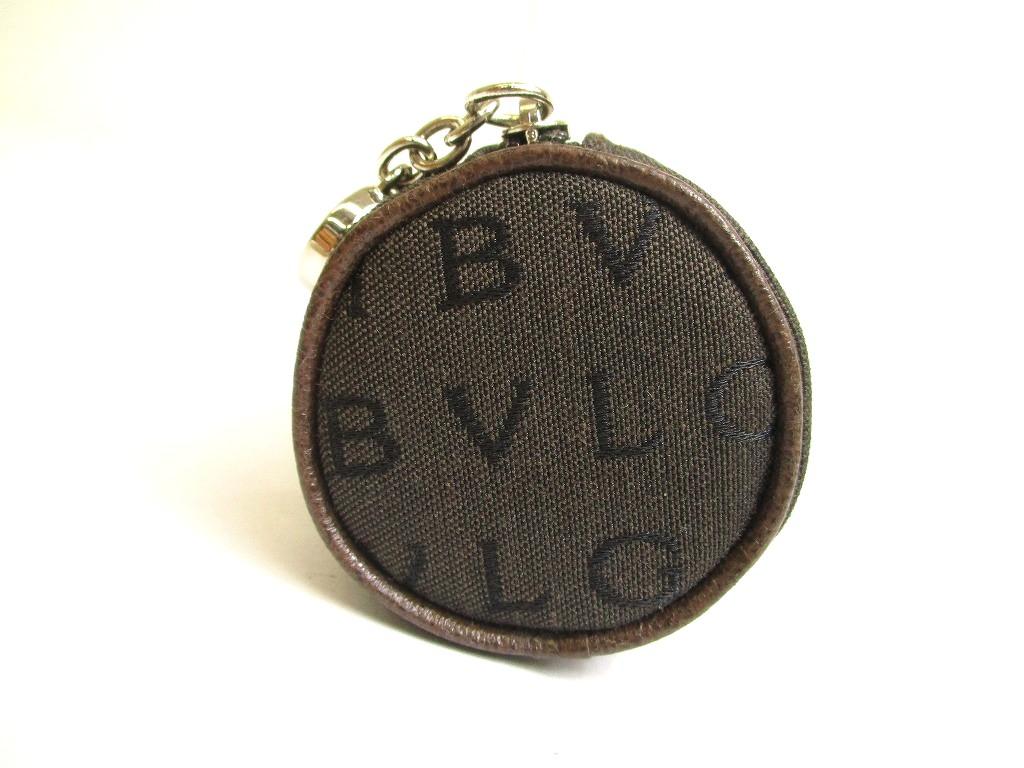 Authentic BVLGARI Logomania Brown Fabric Pencil Case Pouch #a755  Refurbished