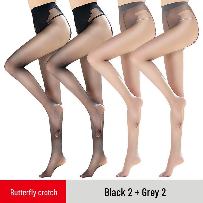 

Langsha Women s Sexy Butterfly Crotch Pantyhose 4-Pack One Size