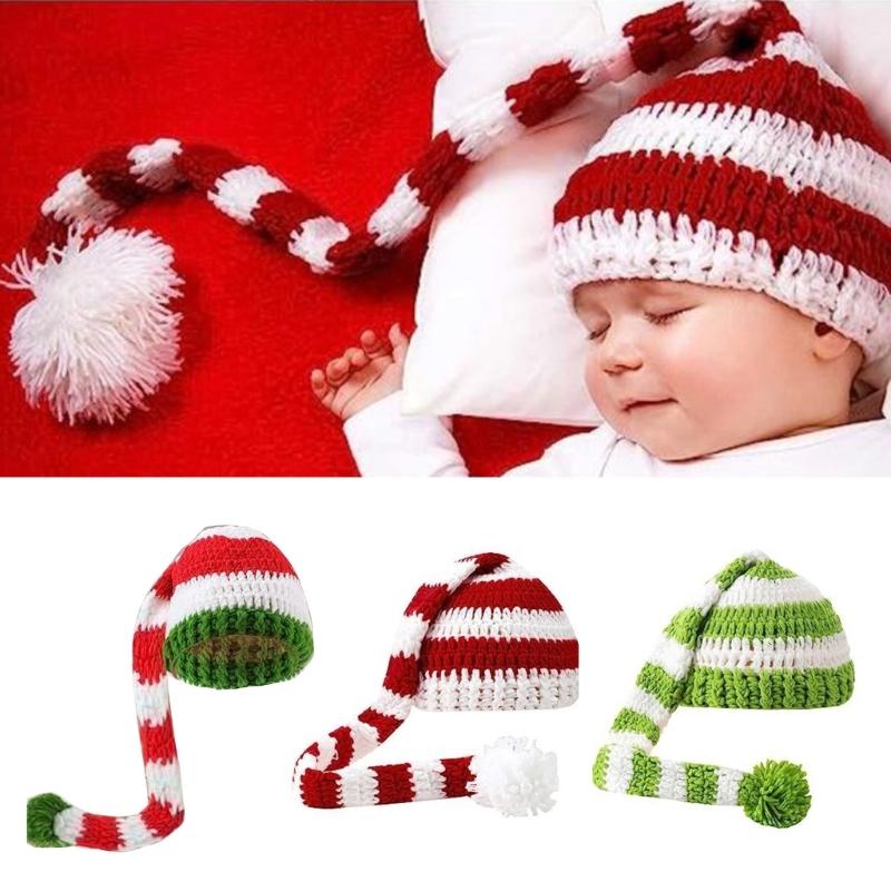 Strickmütze für Baby Warm und gemütlich Weihnachts-Beanie-Mütze Winddichte warme Mütze 6-12M Säuglinge Foto-Requisiten Kopfbedeckung