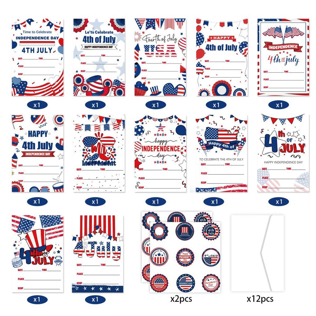 Unabhängigkeitstag Grußkarte Umschlag Handschriftlicher Segen Einladung Dekoration Szene Desktop Ornamente Partyzubehör