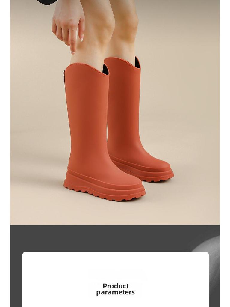 Damen Trendige High-Top Wasserdichte Regenstiefel - Rutschfest, Plüsch, Warm, Vielseitige Outdoor-Schuhe - Koreanischer Hot-Style