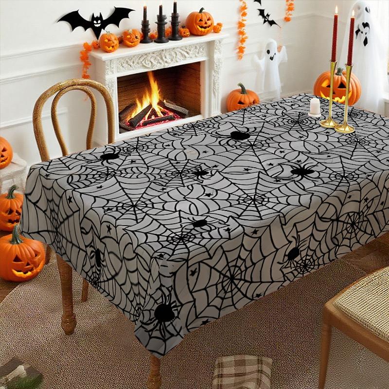1pc New Design Printed Tablecloth, Halloween Tablecloth, Party Celebration Tablecloth, Spider Web Spider