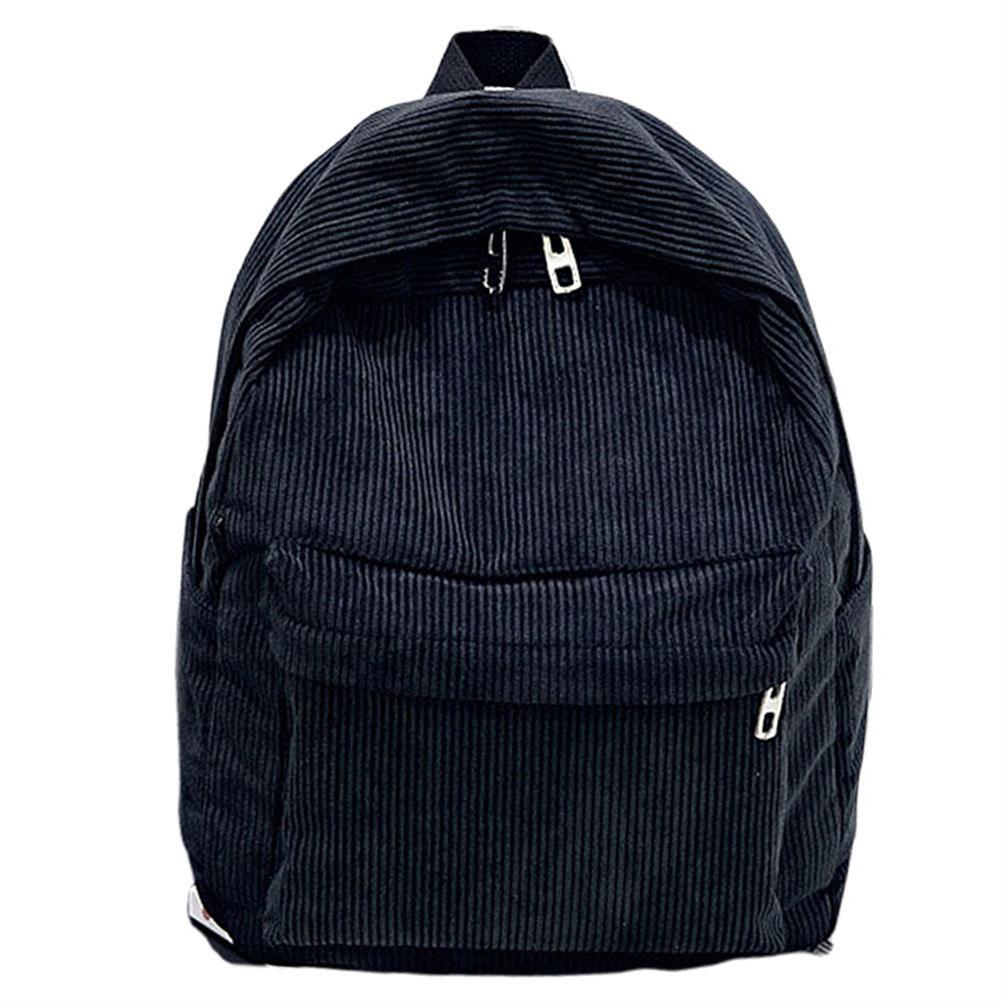 Corduroy Backpack Striped School Bag Travel Backpack Casual Daypack Laptop Backpack for Boys Girls