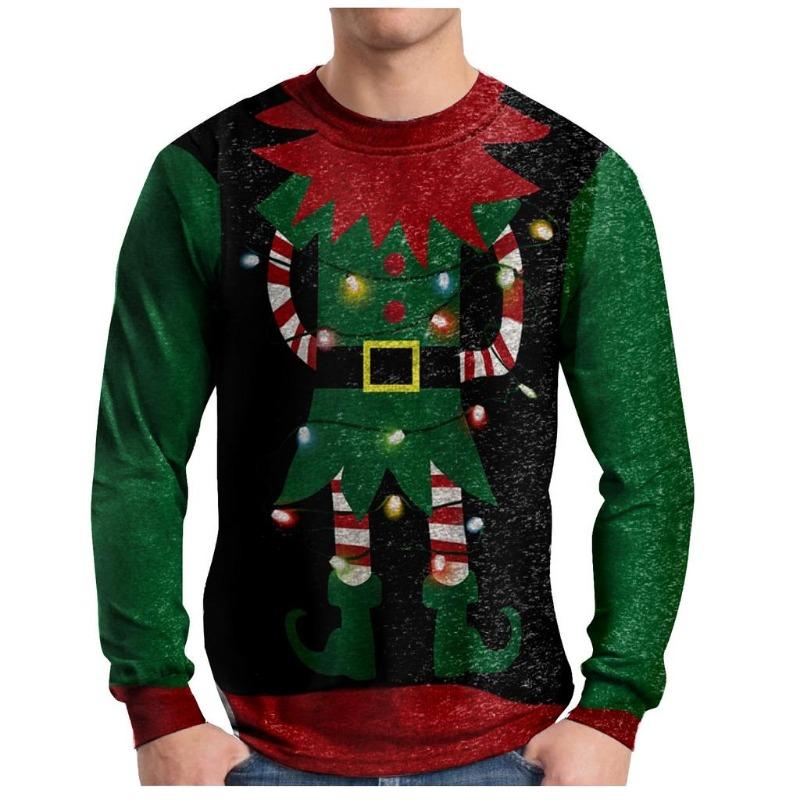 Spring And Autumn Jesus Christmas T Shirt Kids Boy Print Streetwear Men's Outdoor Pullover Long Sleeve Top Clothes
