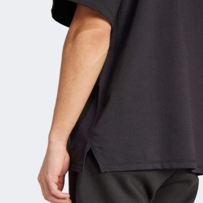 adidas Okolo výstrihu Krátky rukáv Logo Voľné Tričko Pánske Vrchné diely Čierna JN3669