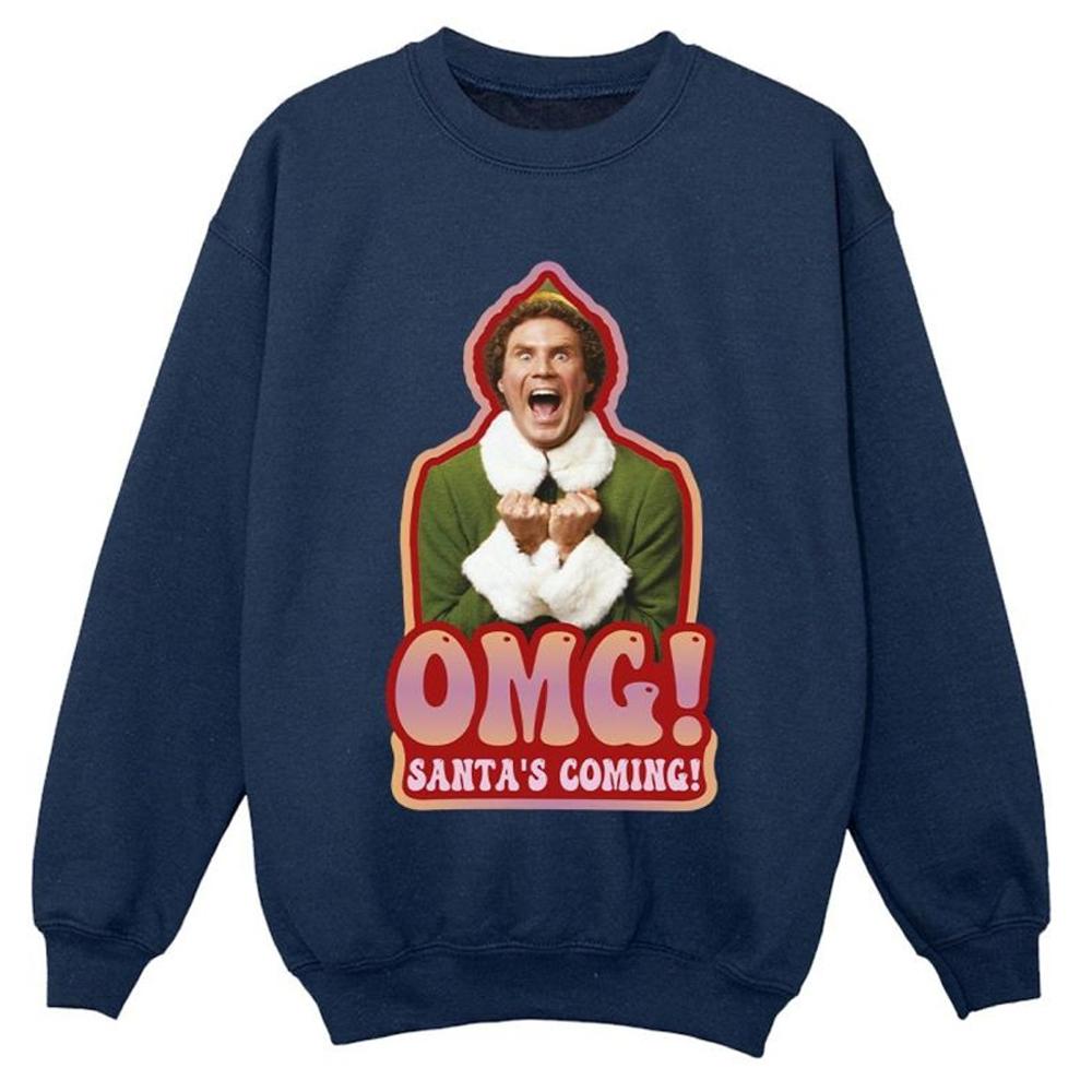 Elf Boys Santa Is Coming Sweatshirt