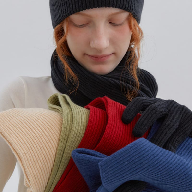 ANOETIC ANC BEANIE & MUFFLER & GLOVES set_BLACK