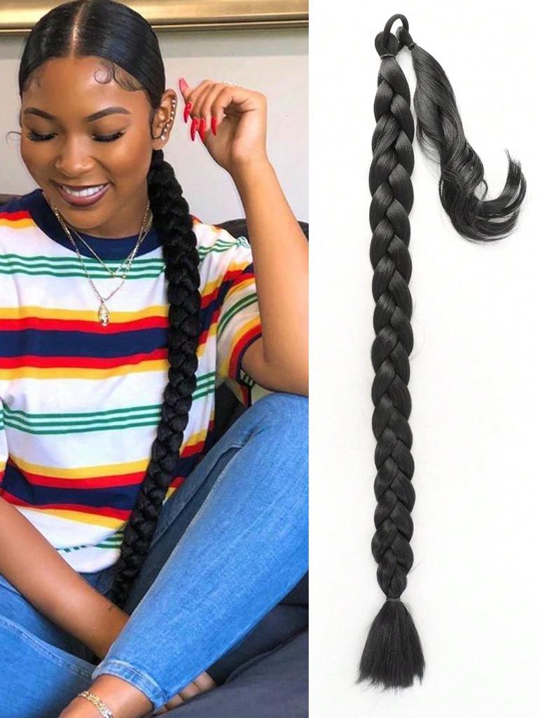 Long  Ponytail Extension With Hair Tie Straight Wrap Around Hair Extensions Ponytail Natural Soft Synthetic Hair Piece For Women Daily Wear