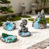 2 szt. Miniaturowa kamienna statua Żywiczne modele sztucznych skał do materiałów do dioram Krajobraz z miniaturowymi pociągami Kolejowy stół piaskowy Akcesoria do ogrodu zen