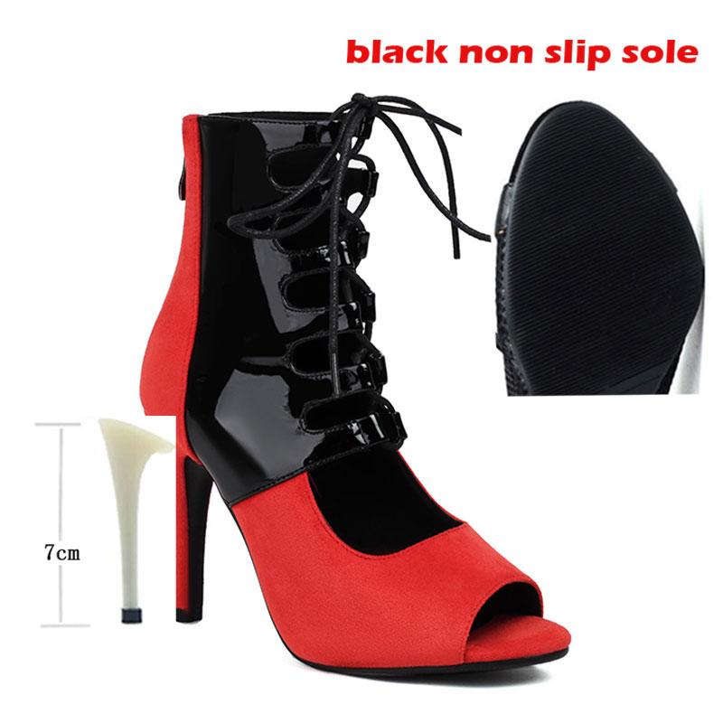 Women  New Fashion Heels Comfort Lace-up Boot Stilettos Jazz Dance Women's shoes Red Sexy Stilettos Plus Size