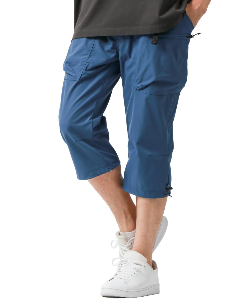 

MRU Cropped Cargo Stretch Dry UV Water Size LL Men s Pants, 3/4 Length, Shorts, Fit, Protection, Repellent, Blue,