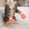 4PCS Adjustable Cat Claw Protector Anti-Scratch Pet Cat Shoes Cat Bath Wash Boots  Home Use