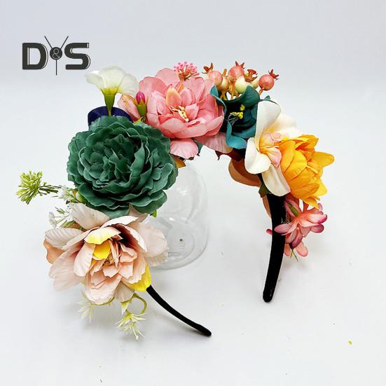 Imitation Flower Decor Hair Hoop Elastic Design Travel Party Headband Various Styles Floral Hair Hoop Headgear Charming Accessory