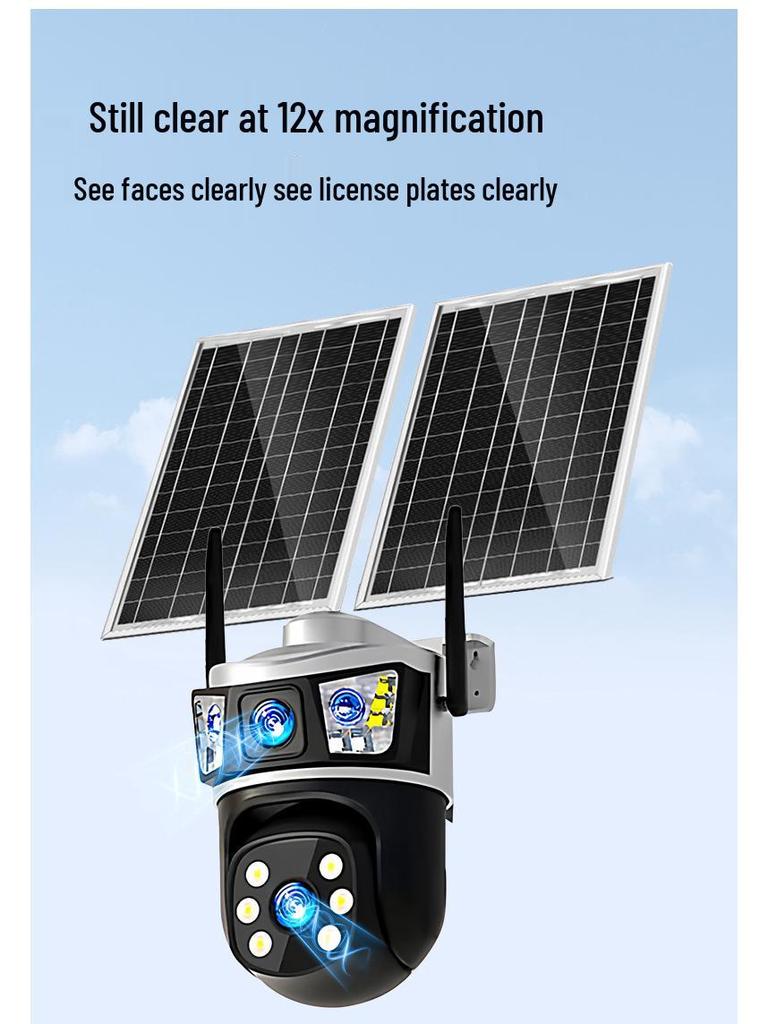 Ultra HD Solar-Powered Night Vision Surveillance Camera with Remote Mobile Access
