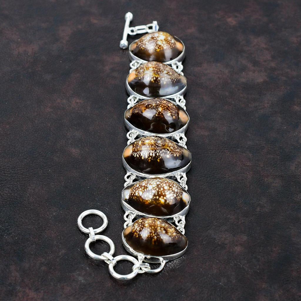 Cowrie Shell Bracelet Natural Gemstone Bracelet Handmade Elegant Jewelry 925 Sterling Silver Bracelet Adjustable Chain Bracelet Gift For Mom