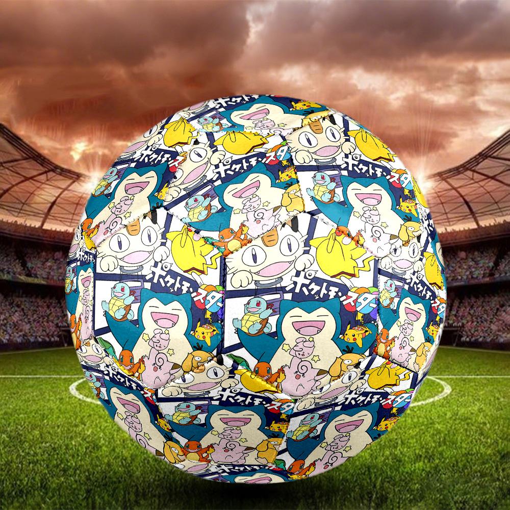 Pokemon Print Size 5 Soccer Ball, Standard Match Football for Sports Game and Team Practice, Ideal Gift for Soccer Fans
