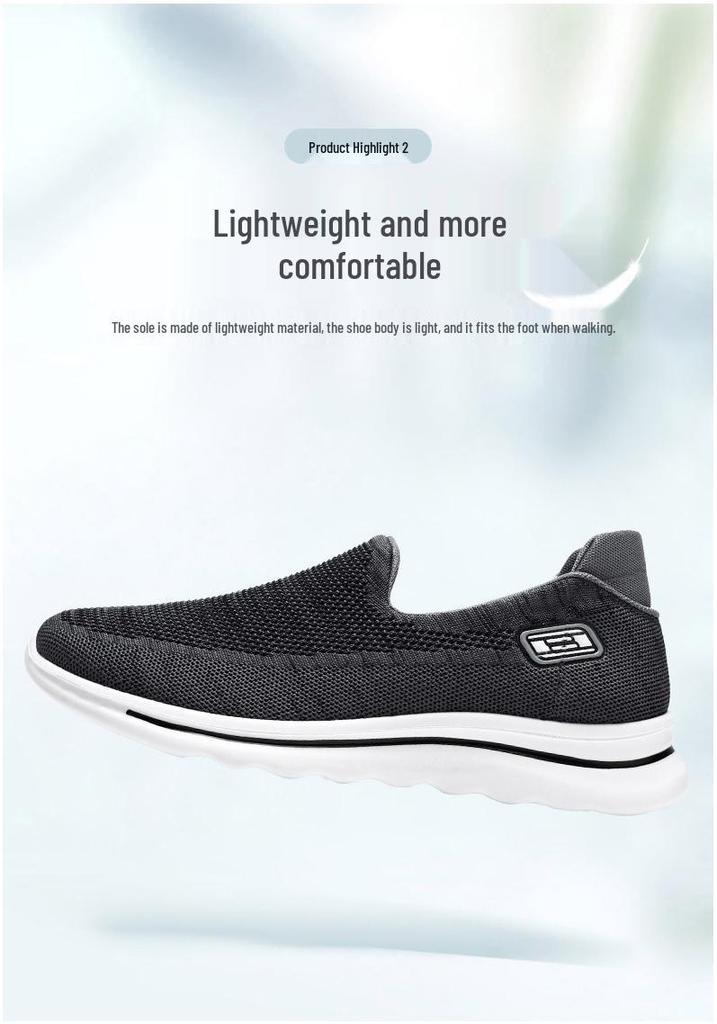 Women's Slip-On Fly-Knit Soft Sole Shoes for Middle-Aged and Elderly