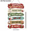 Wooden Christmas Hanging Sign Decorative Plaque Home Bathroom Party Festive Decoration