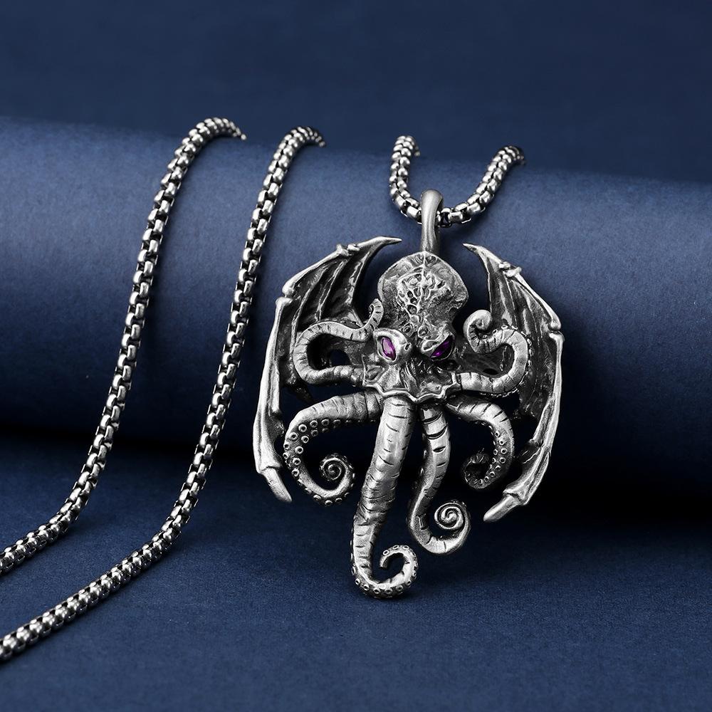 Cthulhu Mythical Octopus Sea Monster Pendant European and American Men's Punk Style Necklace Jewelry