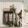 Country Garden Natural Flowers Scenery 3D Print Polyester Fabric Waterproof Shower Curtains Bathroom Curtain 180*200 with Hooks