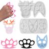 Handgefertigte Ornamente UV-Harzform Katzengesicht Tiger Finger Schlüsselanhänger Silikonform DIY Basteln Schmuck Anhänger Gießen Mo