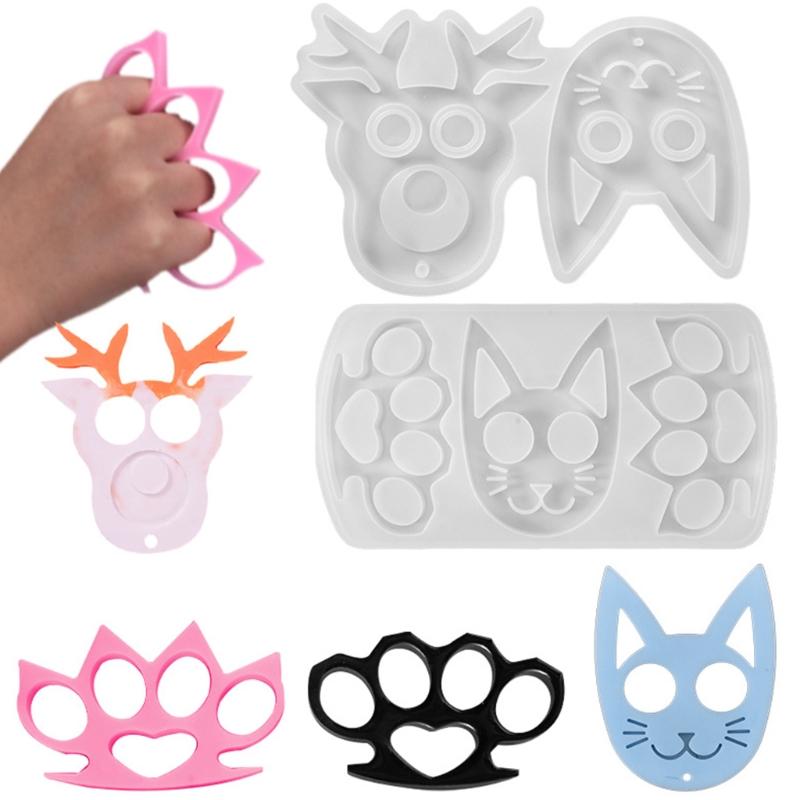 Handgefertigte Ornamente UV-Harzform Katzengesicht Tiger Finger Schlüsselanhänger Silikonform DIY Basteln Schmuck Anhänger Gießen Mo