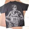 Maglietta Sbiancata Caitlin Clark: T-shirt da basket nera sbiadita fatta a mano