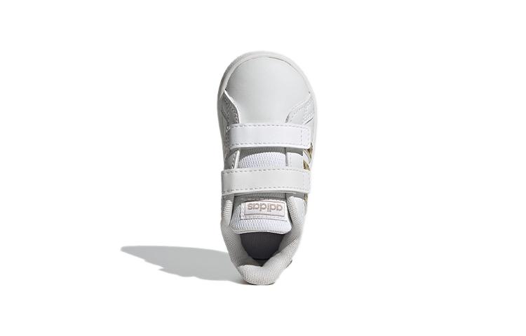 Adidas Neo GRAND COURT Abrasion Resistant Low top Skateboard Shoes White Gold Infant And Toddler FZ3528