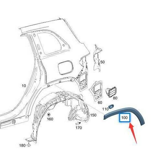Mercedes-Benz GLB W247 Wheel Arch, Part Numbers 2478850222/2478850322