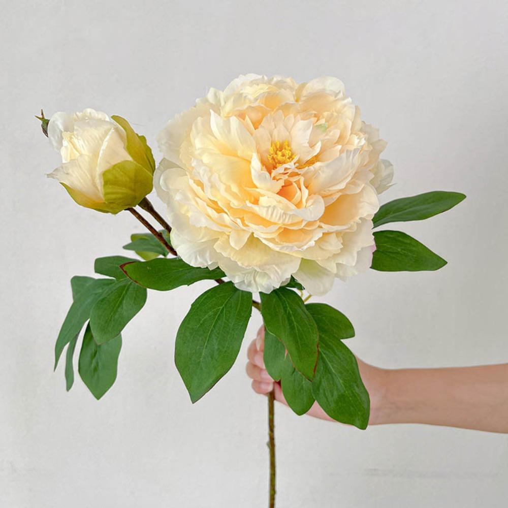 

2 Heads Peony Artificial Flower Peony Silk Plastic Bridal Bouquets Wedding Ornament Party Supplies E
