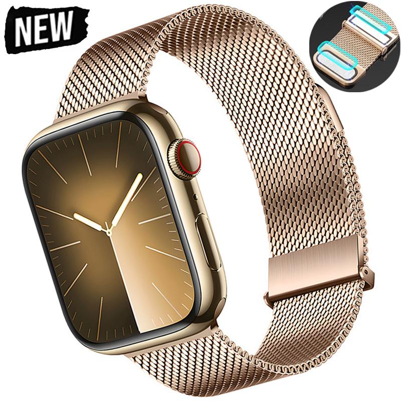 Magnetic Strap for Apple Watch Band Ultra 49mm 46mm 42mm Milanese Bracelet iWatch Series 10/11 9 8 7 6 5 4 SE/3 45/44/41/40mm