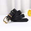 2.4Cm Wide Light Luxury Fashion High Sense Women'S Belt Simple Versatile Pin Buckle Casual Jeans Belt Women'S