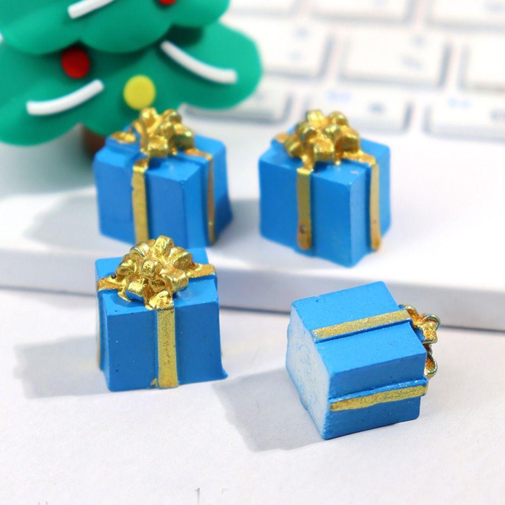 10PCS Mini Resin Gift Box Cube Simulation Gifts Box Christmas Gifts Box Miniature Scrapbook
