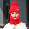 Fashion Windproof Winter Warm Hat Scarf Set Pompoms Hat Beanies Caps Knitted Hat