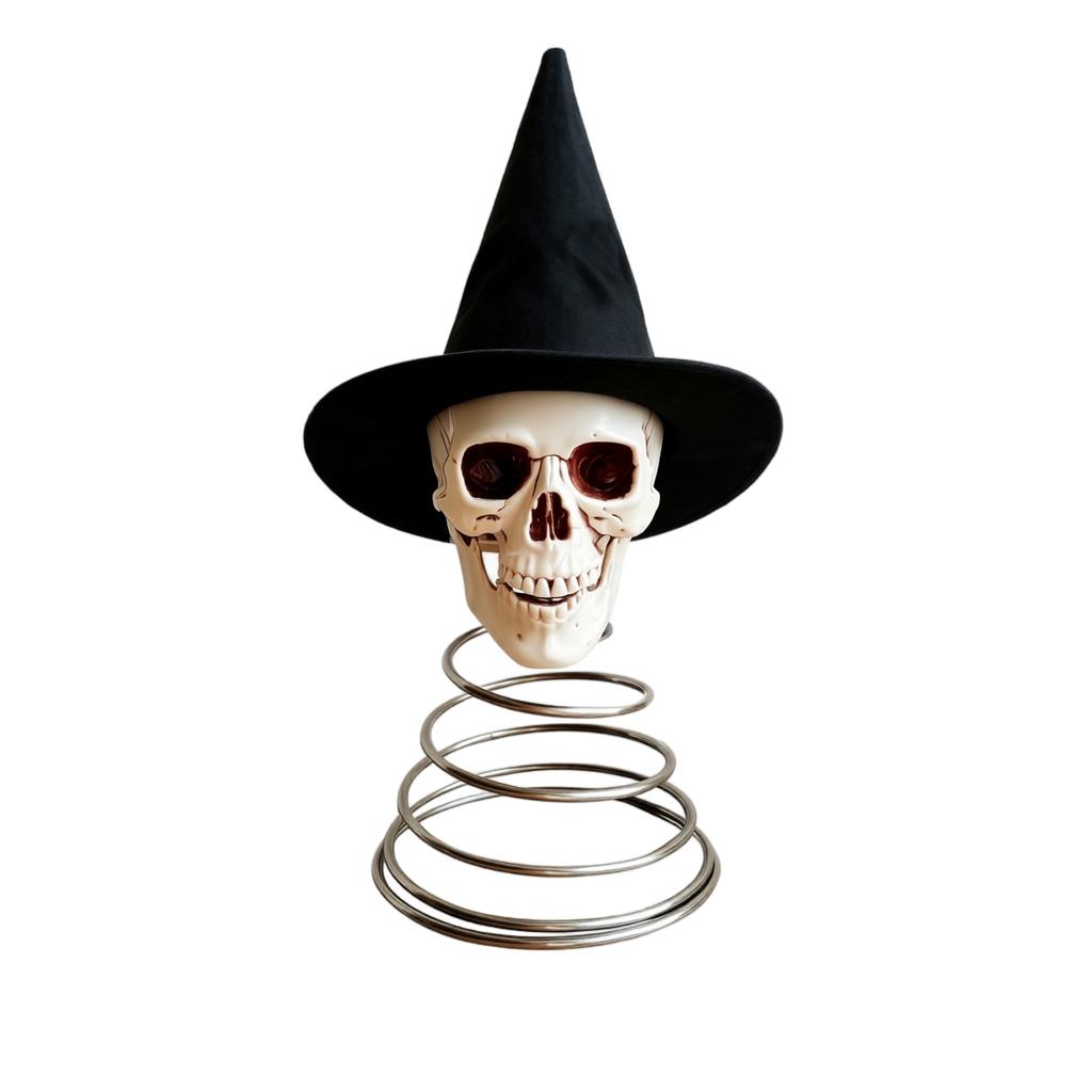 Halloween Tree Topper Witch Hat Spring Skeleton Decoration for