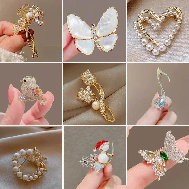 1PC New Elegant Design Tulip Flower Brooches for Women Clothing Accessories Pin 2025 New Fashion High Quality Zircon Luxury