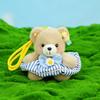 Dress Rabbit Striped Bear Plush Keychain Cartoon Stuffed Animal Keyring Gift