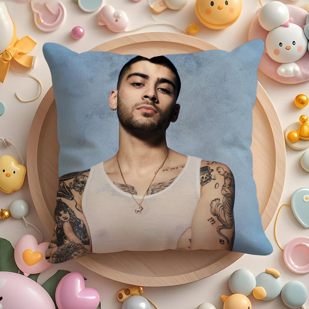 Z-Zayn M-Malik Singer Cushion Cover Plush Fabric Soft Double-Sided Printed Sofa Warm Winter Home Gift Pillow Cover