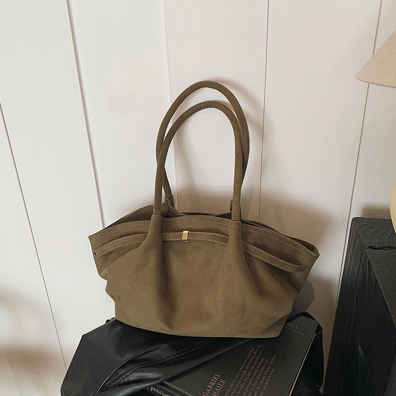 Niche Design Same Style Belt Buckle Handbag Tote Bag Bat Bag Matte Suede Wing Bag