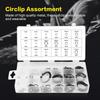 150pcs Black C-Clip Assortment Kit 3mm-32mm Internal/External Retaining Rings for Industrial Fasteners(18 Sizes with Box)