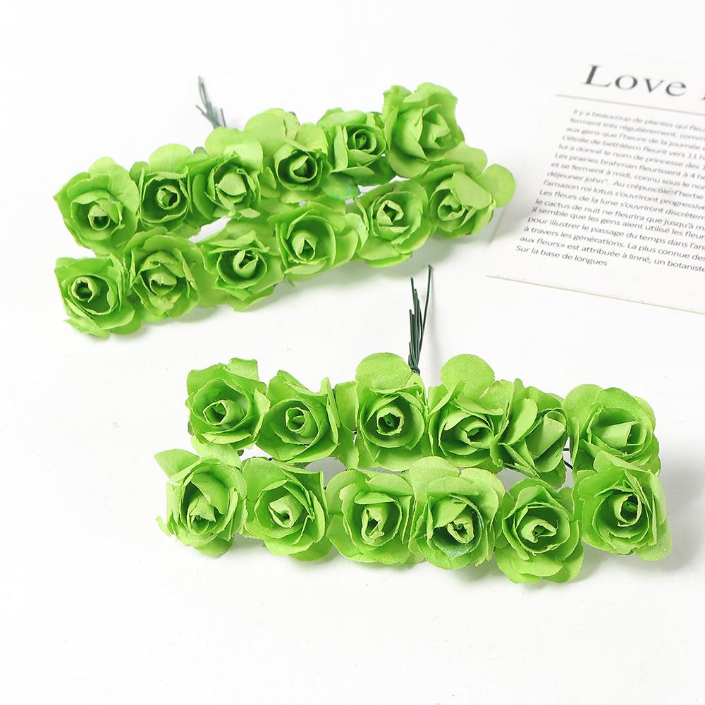 144Pcs Artificial Rose Bouquets Paper Fake Flowers Home Room Decor Wedding Decoration Christmas Navidad 2025 New Year DIY Wreath