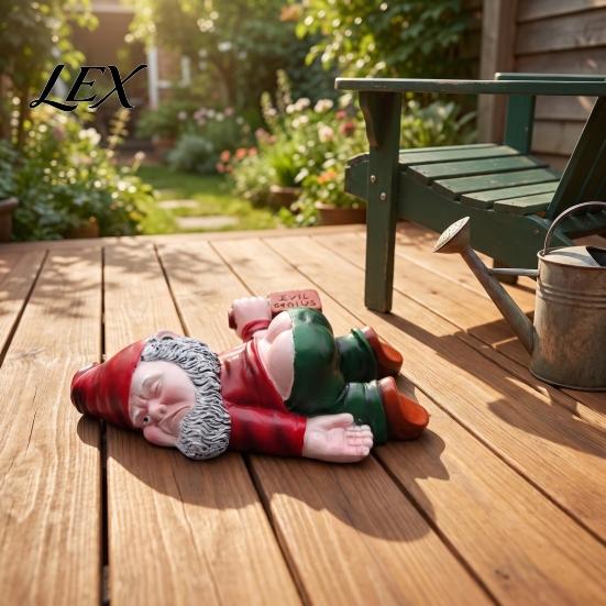 Lively Courtyard Decoration Funny Drunk Dwarf Garden Decoration, Gnome Statue, Resin Sculpture Weatherproof Yard Ornaments for Outdoor Lawn