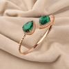 Chrome Diopside Gemstone 925 Sterling Silver Zircon Cuffs Bangles Best Birthday Gift For Your Wife ( Available with Gold/Rose Gold Plated ) CZC-1-2