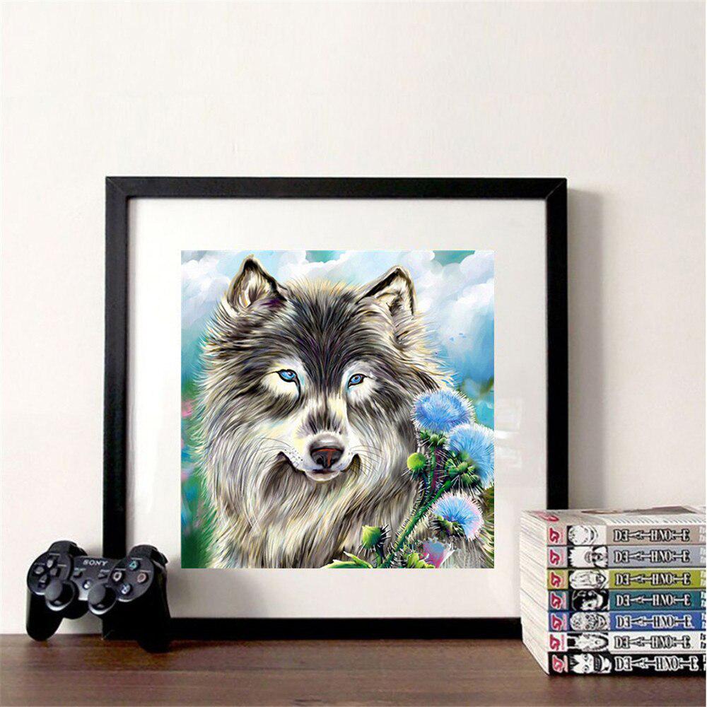 5D DIY Diamond Painting Wolf Full Square Diamond Embroidery Cross Stitch Mosaic Animal Decorations For Room