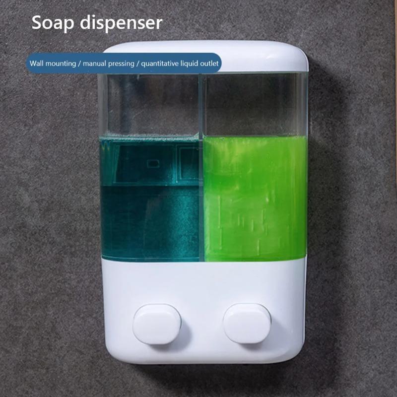 500ML Wall Mounted Shampoo Soap Dispenser Bathroom Non-punching Manual Press Soap Liquid Dispenser Touchless Disinfectant Bottle