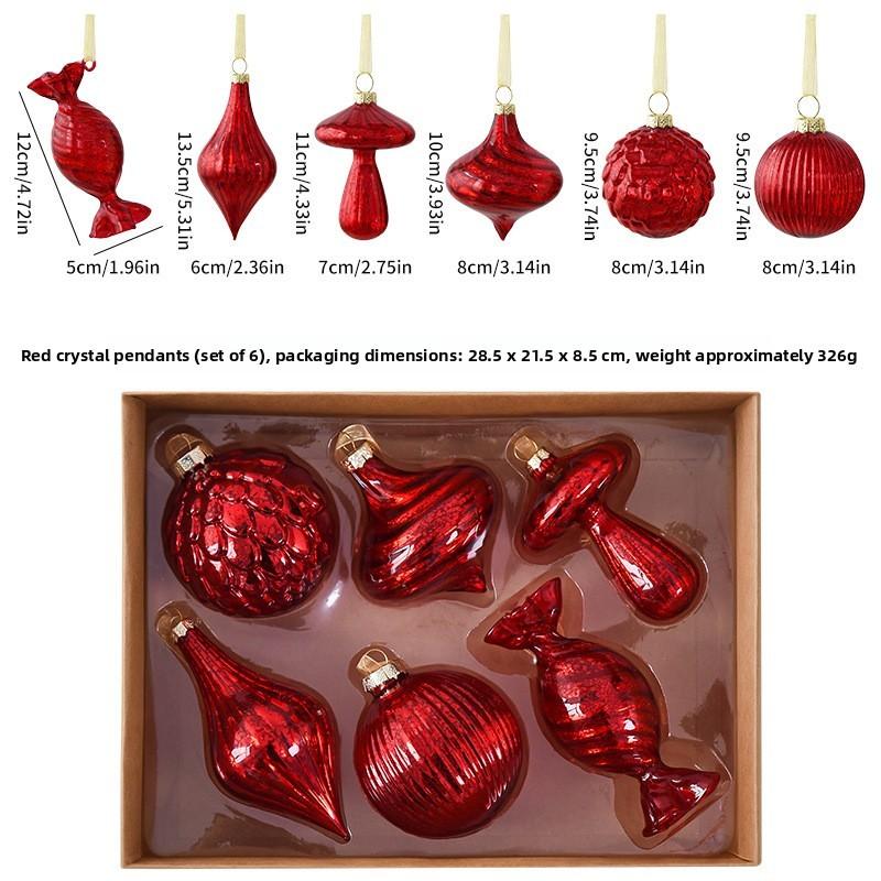 Joymerry Christmas Glass Tree Ornaments Gift Box Set With Lighttransmitting Design For Holiday Decor