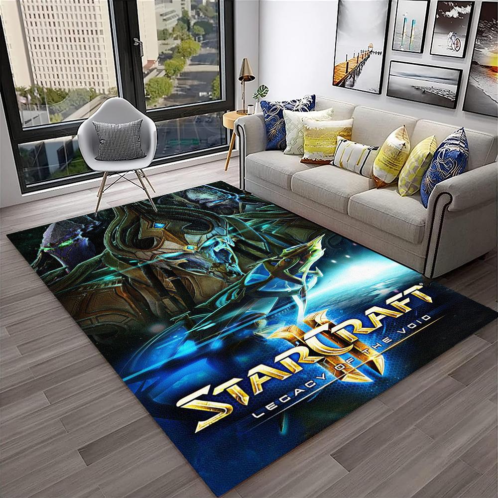 3D Retro Spiel StarCraft Gamer Teppich Teppich für Zuhause Wohnzimmer Schlafzimmer Sofa Fußmatte Dekor, Kinder Spielbereich Teppich Rutschfeste Bodenmatte