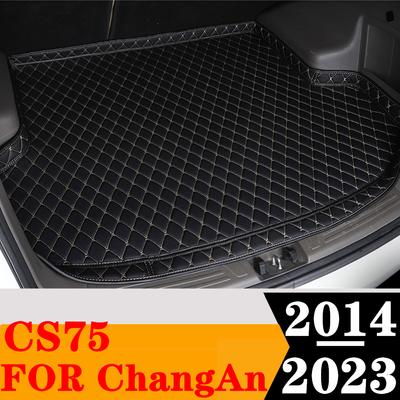 Sinjayer Kofferraummatte ALL Wetter AUTO Heckklappe Gepäckmatte Teppich Hohe Kante Laderaumauskleidung Passform für ChangAn CS75 2014