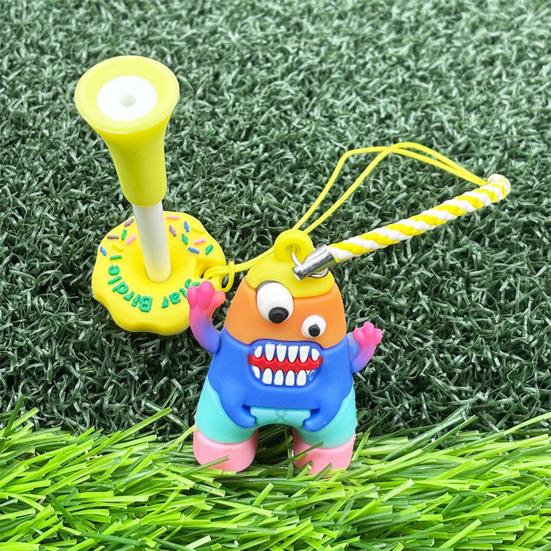 Anti Lost Plastic Golf Tee Hanger Cartoon Golf Tee Ring with Strap Tee Loss Prevention Golf Accessories for Men Women Golfer Gifts